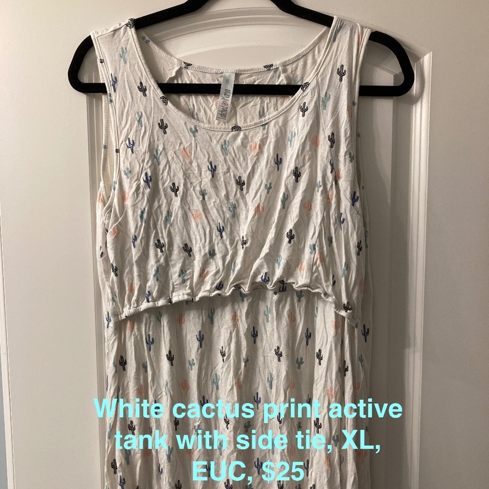 Latched Mama cactus print active nursing tank, XL EUC